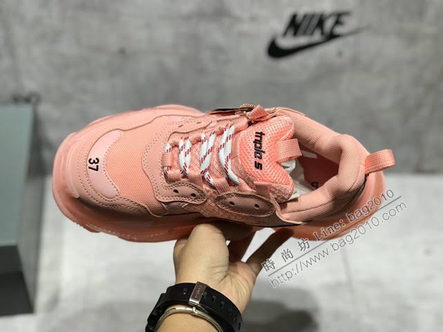 Balenciaga經典款男女鞋 巴黎世家頂級版本Triple S厚底氣墊大底LOGO老爹鞋 Balenciaga情侶款老爹鞋  hdbl1271